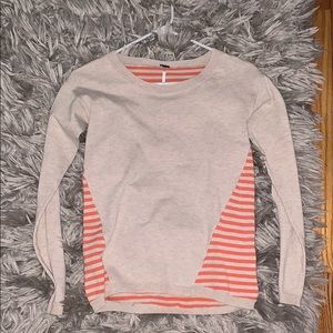 Orange and beige striped long sleeve
